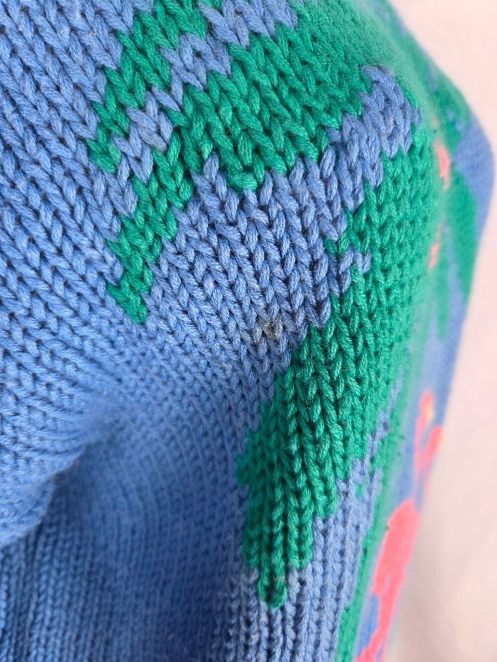 Vtg Robert Scott Hand Knit Sweater L 90s Flamingo Palm Tree Tropical Novelty - Picture 4 of 10